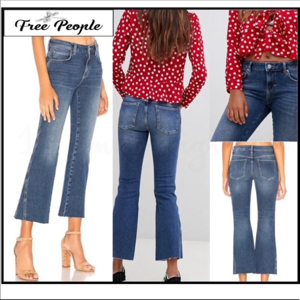 FREE PEOPLE NWT FLARE CROP JEANS SIZE 29